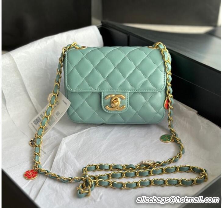 Reasonable Price CHANEL MINI FLAP BAG AS3736 light blue