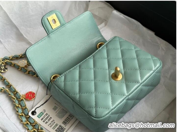 Reasonable Price CHANEL MINI FLAP BAG AS3736 light blue