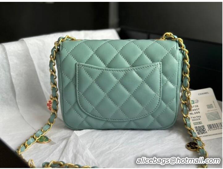 Reasonable Price CHANEL MINI FLAP BAG AS3736 light blue