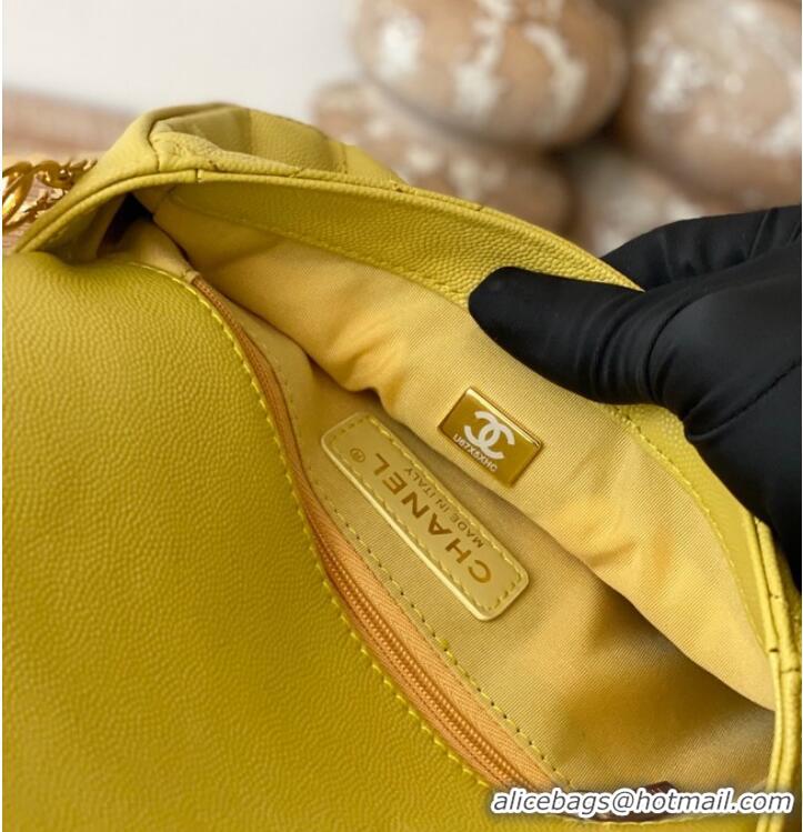 Super Quality Chanel MINI FLAP BAG Grained Calfskin & Gold-Tone Metal AS3757 yellow