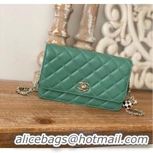 Famous Brand CHANEL WALLET ON CHAIN AP1450 GREEN