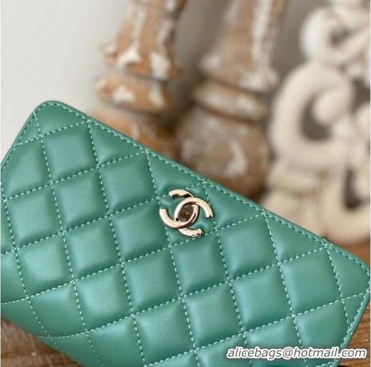 Famous Brand CHANEL WALLET ON CHAIN AP1450 GREEN