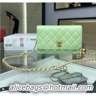 Shop Discount CHANEL WALLET ON CHAIN AP1450 light green