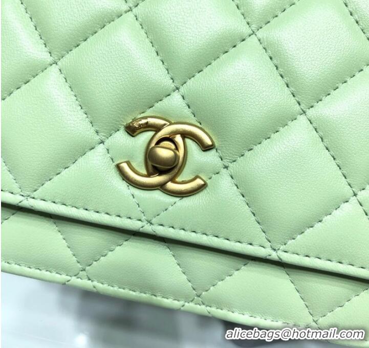 Shop Discount CHANEL WALLET ON CHAIN AP1450 light green