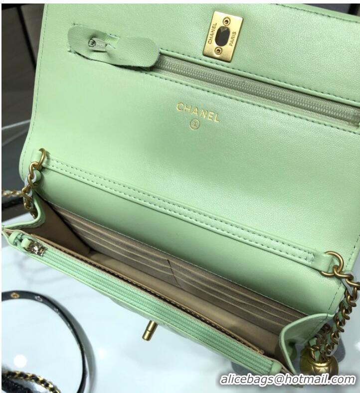 Shop Discount CHANEL WALLET ON CHAIN AP1450 light green