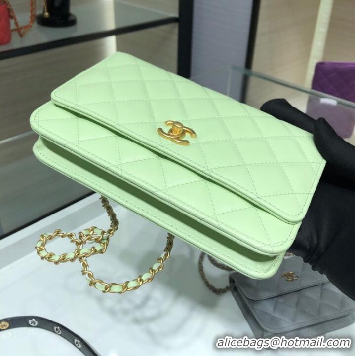 Shop Discount CHANEL WALLET ON CHAIN AP1450 light green