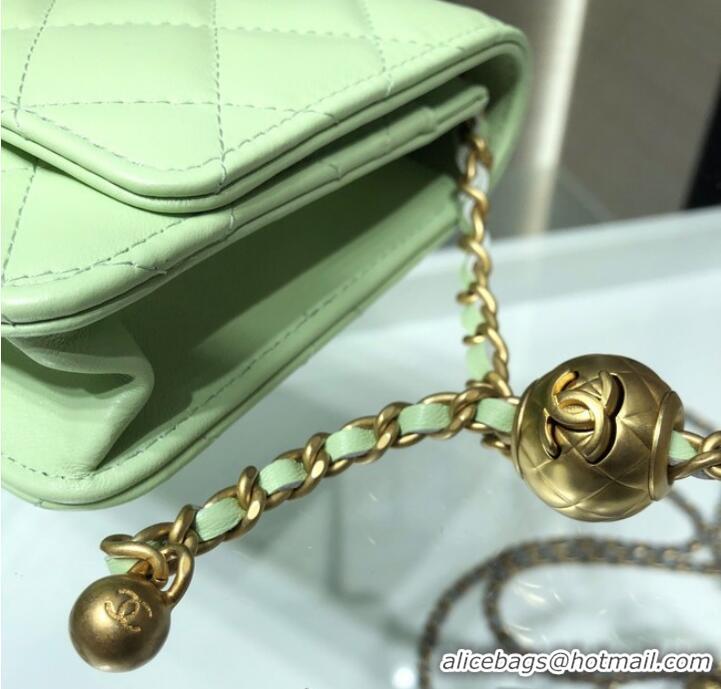 Shop Discount CHANEL WALLET ON CHAIN AP1450 light green