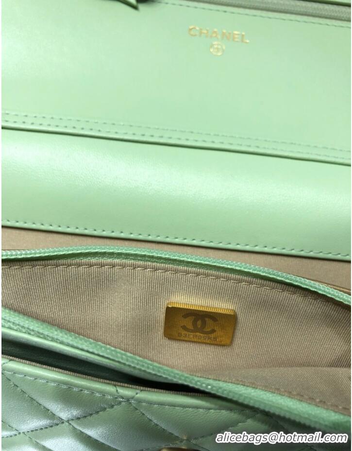 Shop Discount CHANEL WALLET ON CHAIN AP1450 light green