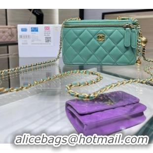 Top Design CHANEL VANITY WITH CHAIN 68106 green