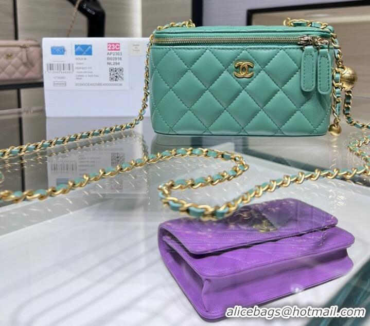 Top Design CHANEL VANITY WITH CHAIN 68106 green