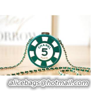 Good Product CHANEL CLUTCH WITH CHAIN AP3074 Green & White