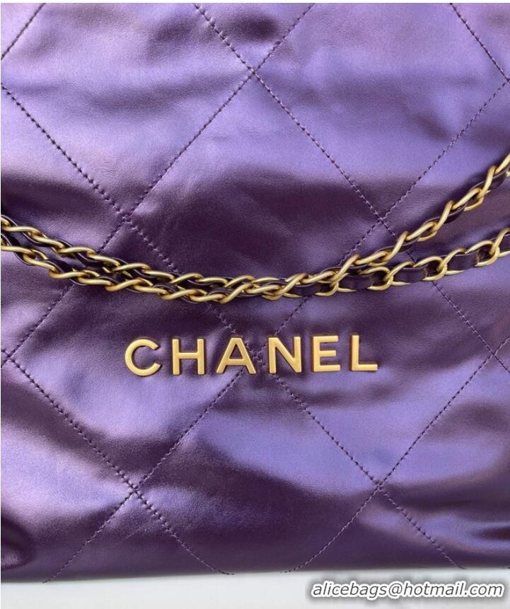 Top Grade CHANEL 22 HANDBAG AS3260 deep purple