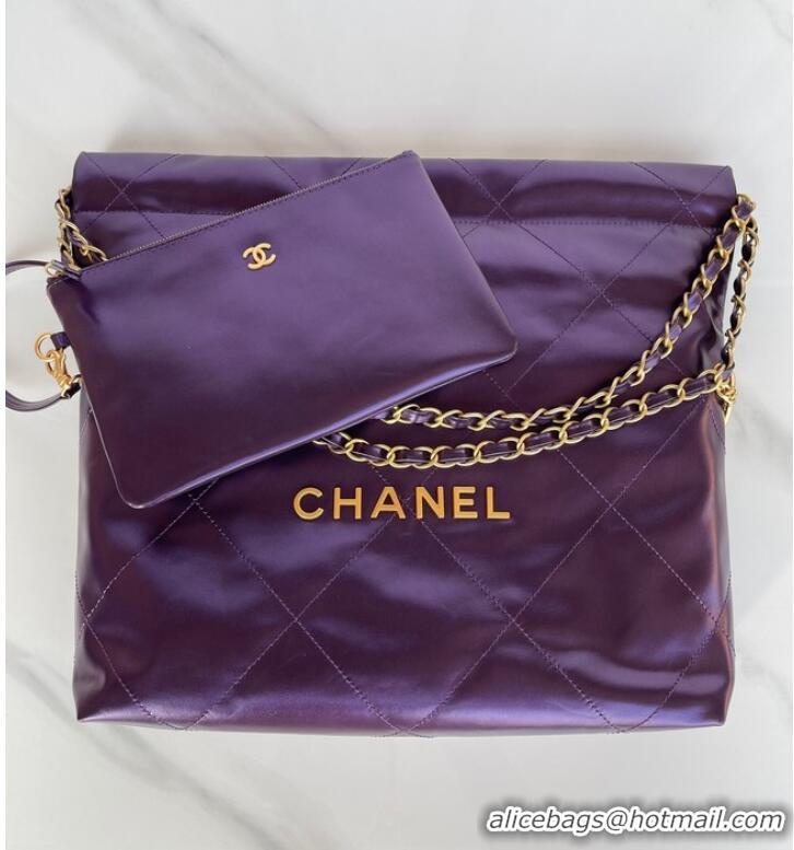 Top Grade CHANEL 22 HANDBAG AS3260 deep purple