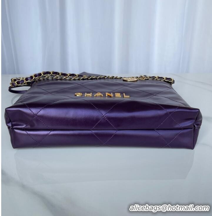 Top Grade CHANEL 22 HANDBAG AS3260 deep purple