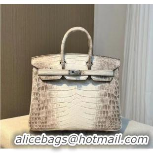 Hermes Birkin 30CM Original South African Nile Crocodile Leather Bag BK30 White&Gray 