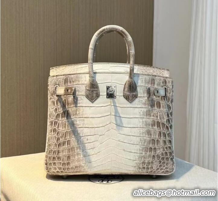 Hermes Birkin 30CM Original South African Nile Crocodile Leather Bag BK30 White&Gray 