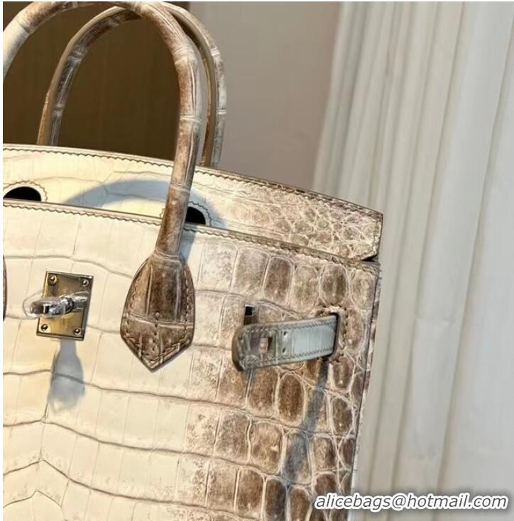 Hermes Birkin 30CM Original South African Nile Crocodile Leather Bag BK30 White&Gray 