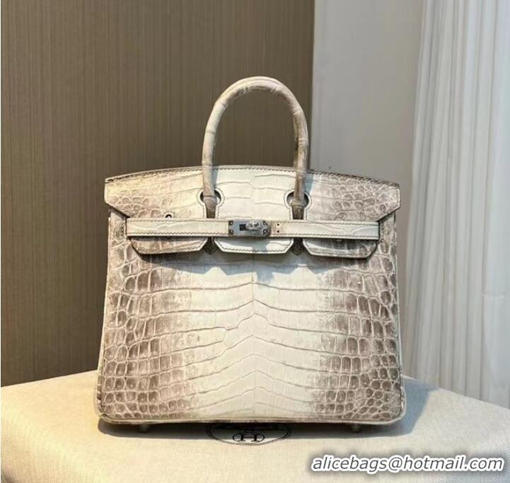 Hermes Birkin 30CM Original South African Nile Crocodile Leather Bag BK30 White&Gray 