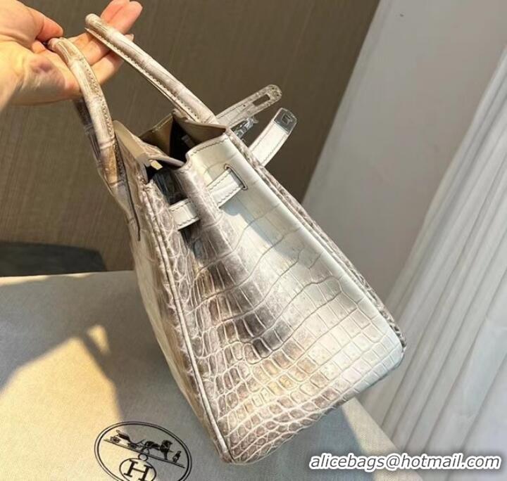 Hermes Birkin 30CM Original South African Nile Crocodile Leather Bag BK30 White&Gray 