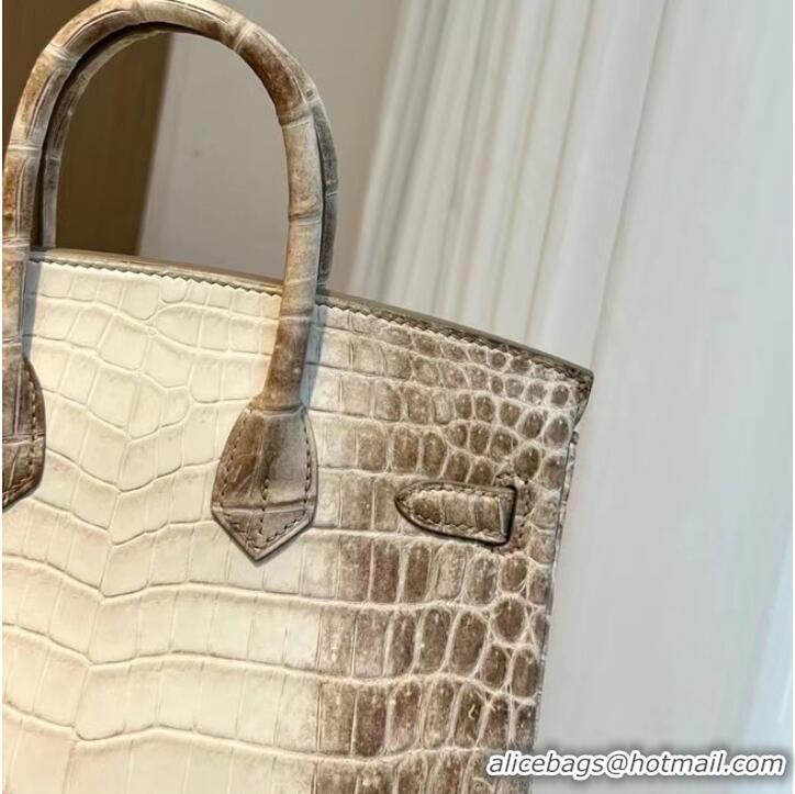 Hermes Birkin 30CM Original South African Nile Crocodile Leather Bag BK30 White&Gray 