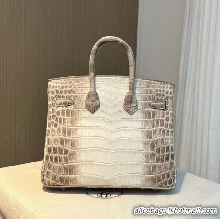 Hermes Birkin 30CM Original South African Nile Crocodile Leather Bag BK30 White&Gray 