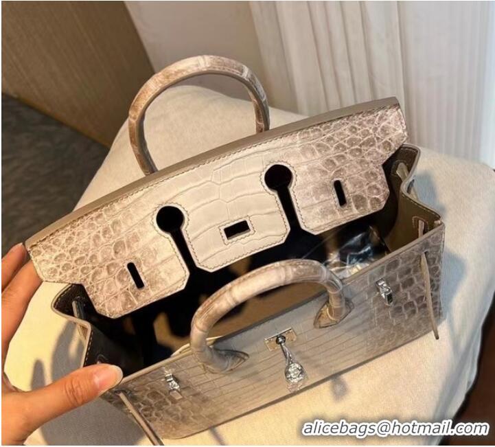 Hermes Birkin 30CM Original South African Nile Crocodile Leather Bag BK30 White&Gray 