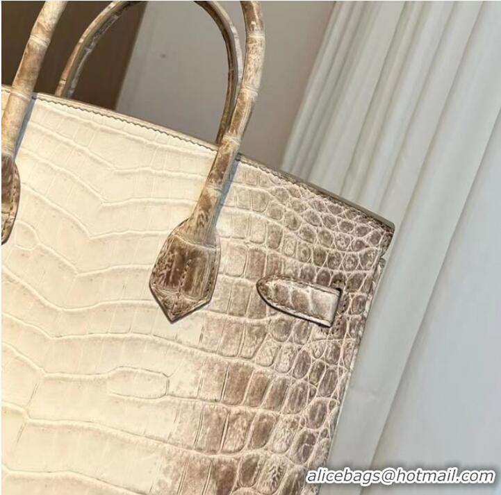 Promotional Hermes Birkin 30CM Original South African Nile Crocodile Leather Bag BK25 White&Gray