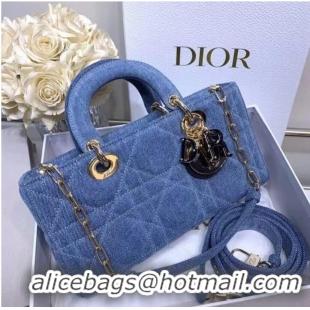 Reasonable Price DIOR MEDIUM LADY D-JOY BAG Cannage Denim M0540O blue