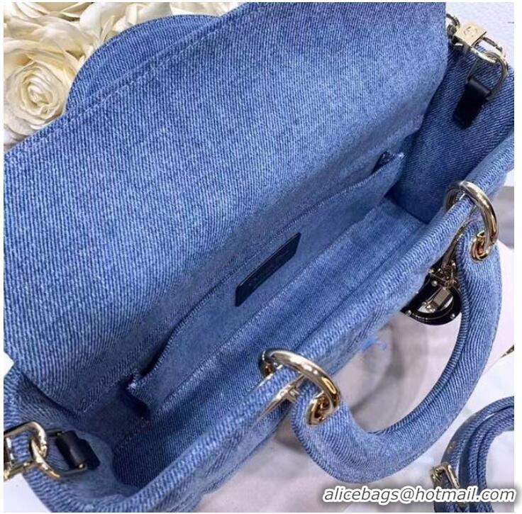 Reasonable Price DIOR MEDIUM LADY D-JOY BAG Cannage Denim M0540O blue