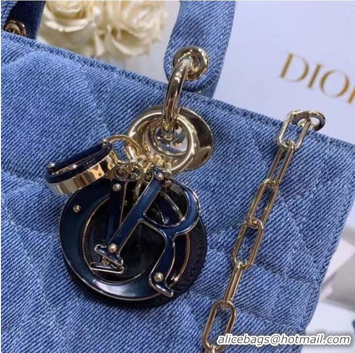 Reasonable Price DIOR MEDIUM LADY D-JOY BAG Cannage Denim M0540O blue