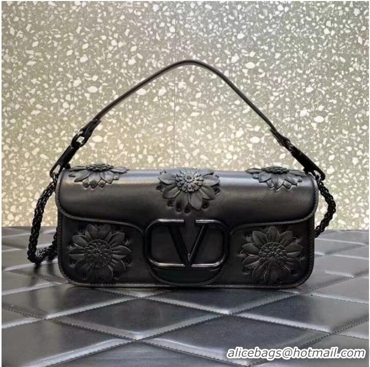 Affordable Price VALENTINO FLORAL TRIM LOCO BAG WB0K30P BLACK