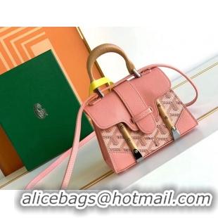 Top Quality Goyard Original Nano Saigon Tote Bag With Strap Mini 8032 New Pink