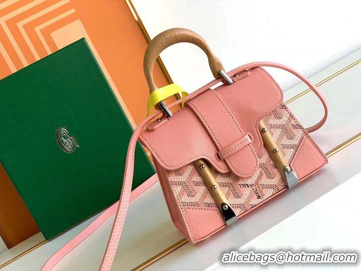 Top Quality Goyard Original Nano Saigon Tote Bag With Strap Mini 8032 New Pink