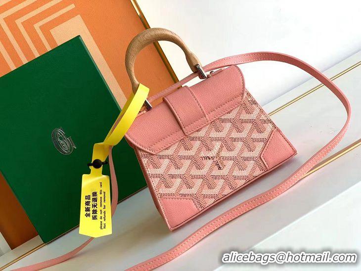 Top Quality Goyard Original Nano Saigon Tote Bag With Strap Mini 8032 New Pink