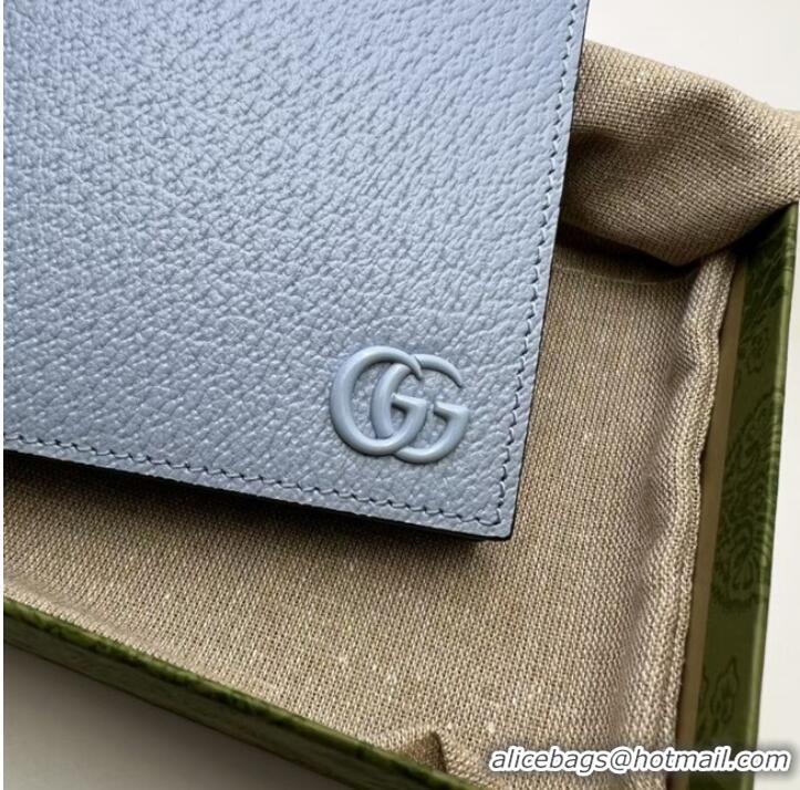 Good Taste Gucci GG Marmont leather bi-fold wallet 428726 light blue