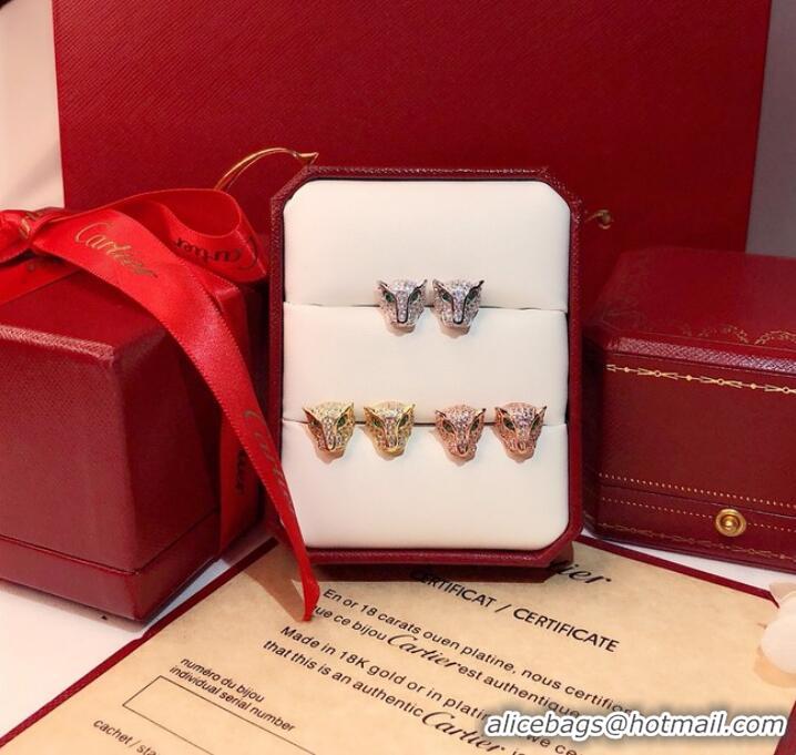 Famous Brand Cartier Earrings CE9077 Gold