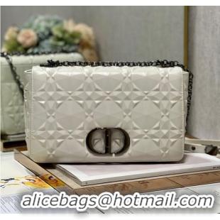 Good Product MEDIUM DIOR CARO BAG Cannage Calfskin with Diamond Motif M9241UW white&black