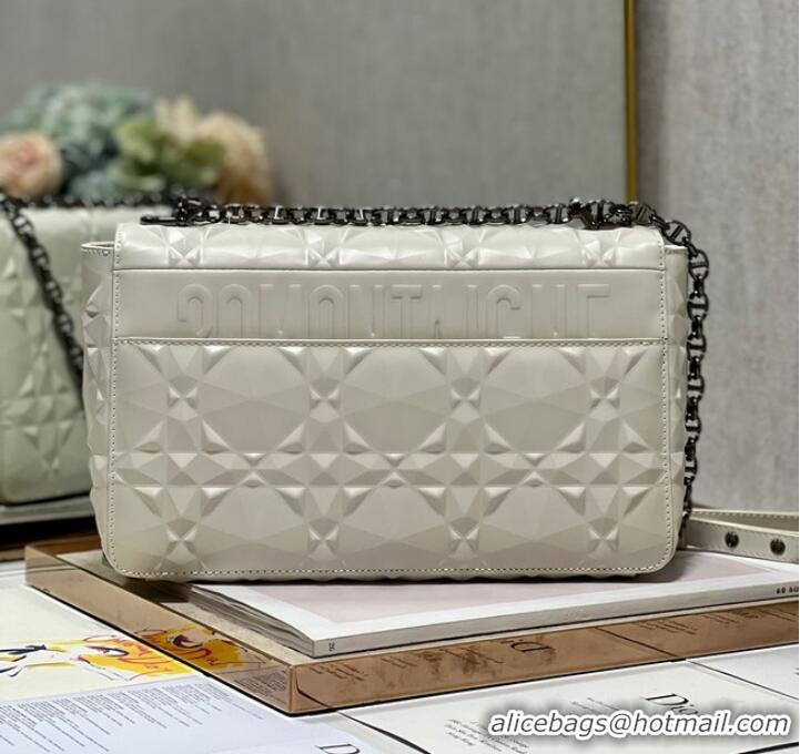 Good Product MEDIUM DIOR CARO BAG Cannage Calfskin with Diamond Motif M9241UW white&black