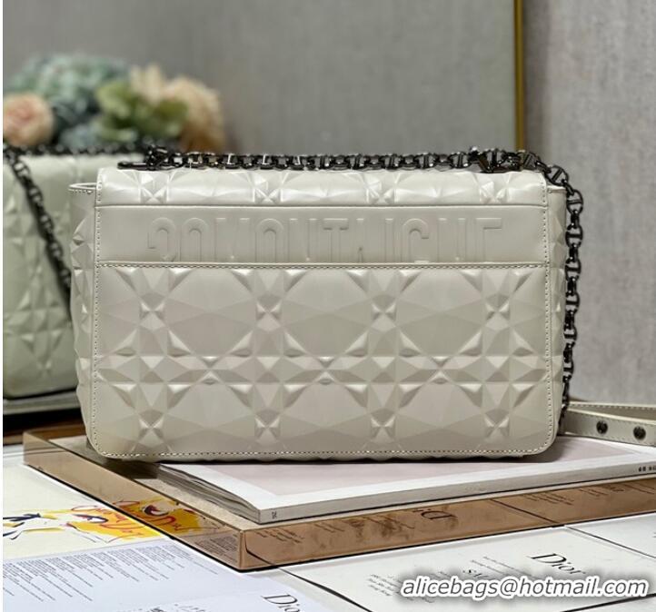 Good Product MEDIUM DIOR CARO BAG Cannage Calfskin with Diamond Motif M9241UW white&black