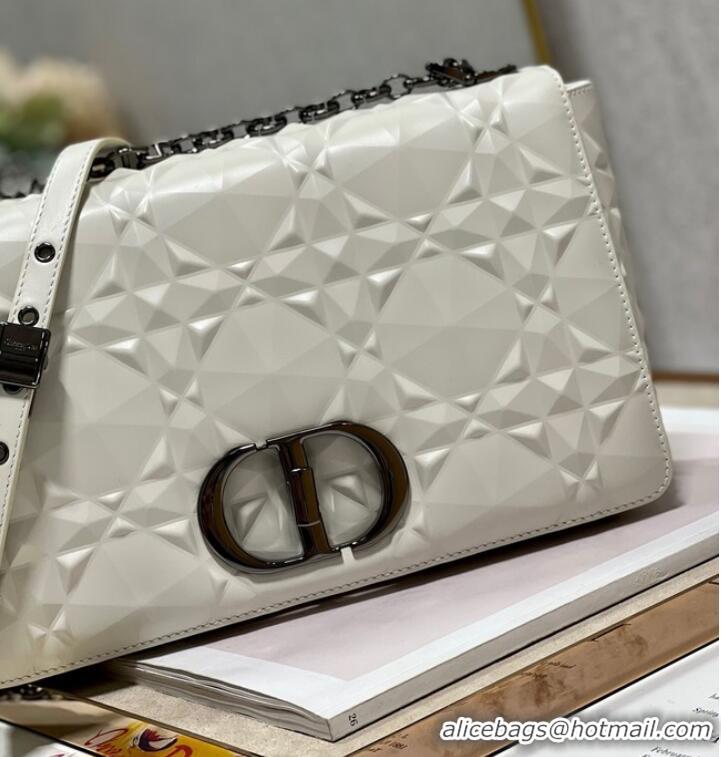 Good Product MEDIUM DIOR CARO BAG Cannage Calfskin with Diamond Motif M9241UW white&black