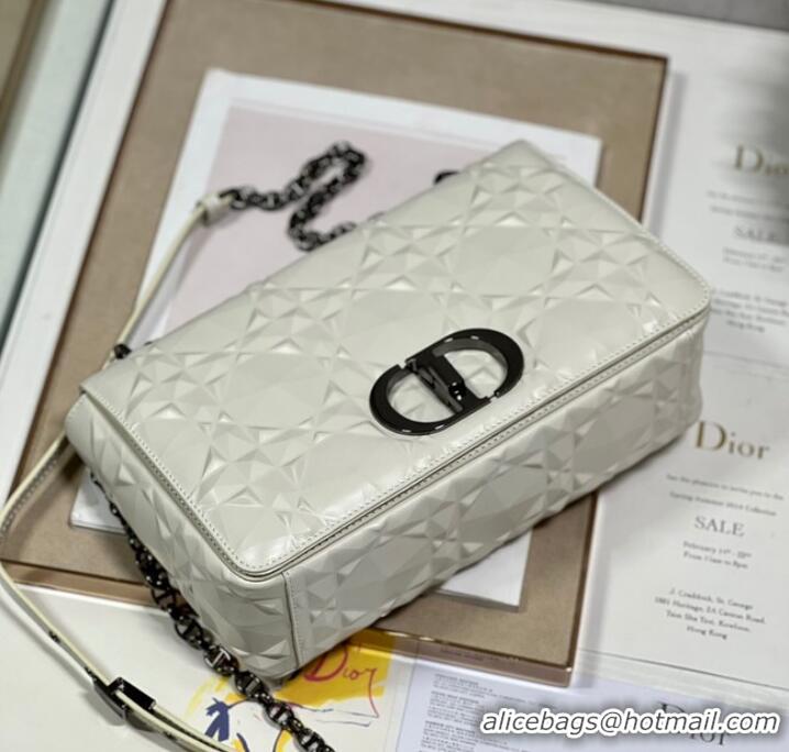 Good Product MEDIUM DIOR CARO BAG Cannage Calfskin with Diamond Motif M9241UW white&black