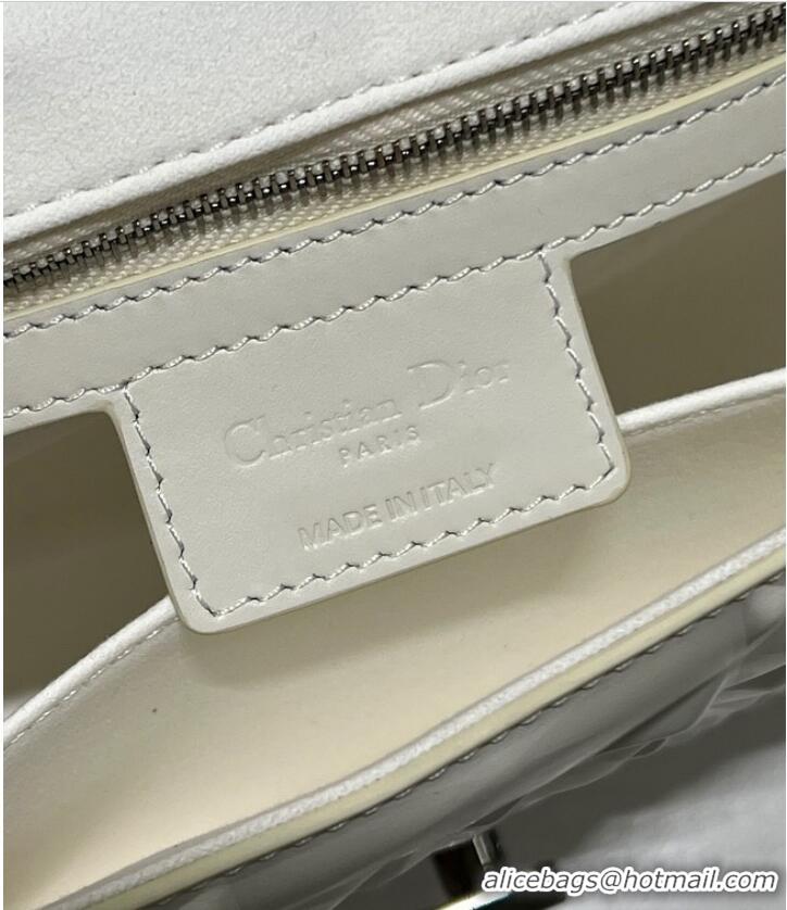 Good Product MEDIUM DIOR CARO BAG Cannage Calfskin with Diamond Motif M9241UW white&black