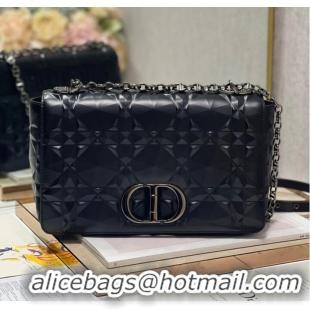 Top Quality MEDIUM DIOR CARO BAG Cannage Calfskin with Diamond Motif M9241UW black&black