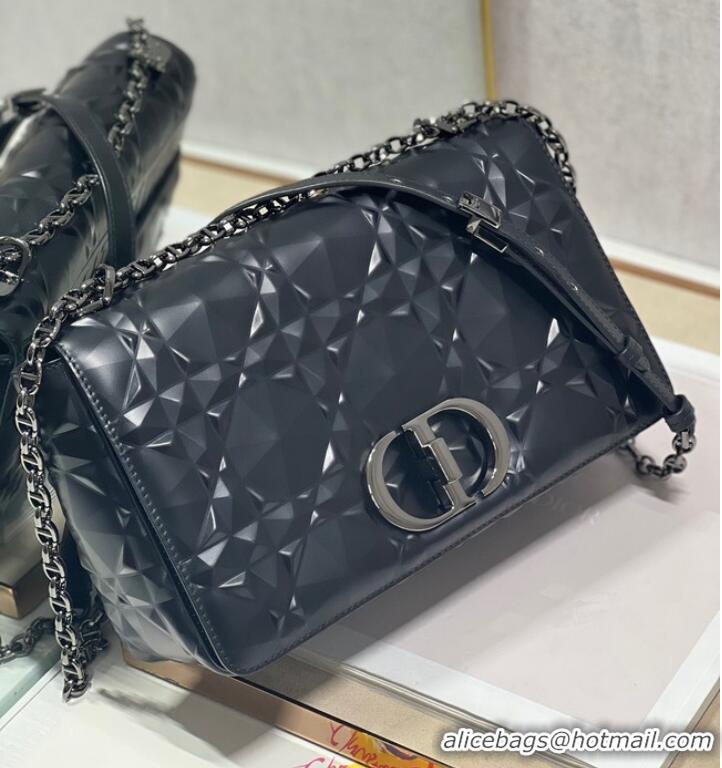 Top Quality MEDIUM DIOR CARO BAG Cannage Calfskin with Diamond Motif M9241UW black&black