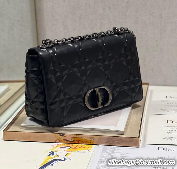 Top Quality MEDIUM DIOR CARO BAG Cannage Calfskin with Diamond Motif M9241UW black&black