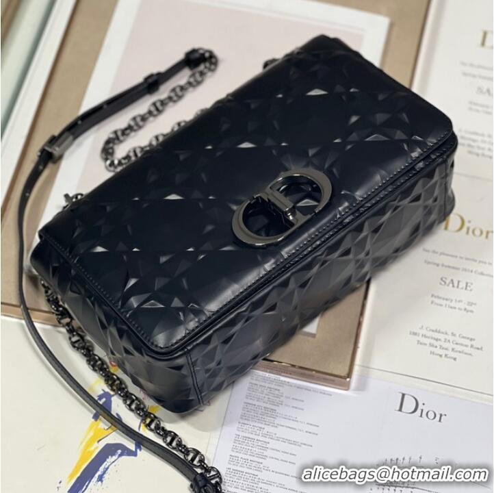 Top Quality MEDIUM DIOR CARO BAG Cannage Calfskin with Diamond Motif M9241UW black&black