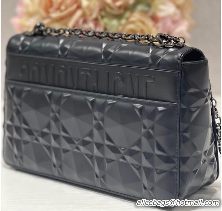 Top Quality MEDIUM DIOR CARO BAG Cannage Calfskin with Diamond Motif M9241UW black&black