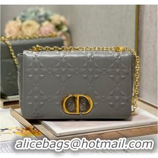 Good Product MEDIUM DIOR CARO BAG Cannage Calfskin with Diamond Motif M9241UW gray&gold