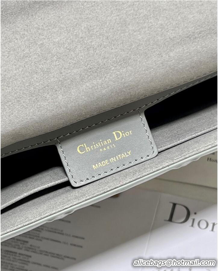 Good Product MEDIUM DIOR CARO BAG Cannage Calfskin with Diamond Motif M9241UW gray&gold