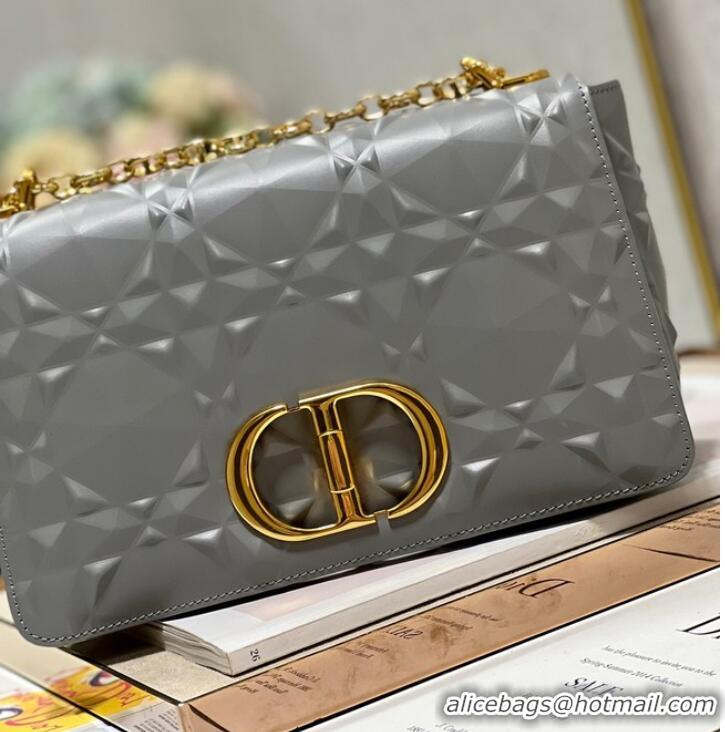 Good Product MEDIUM DIOR CARO BAG Cannage Calfskin with Diamond Motif M9241UW gray&gold